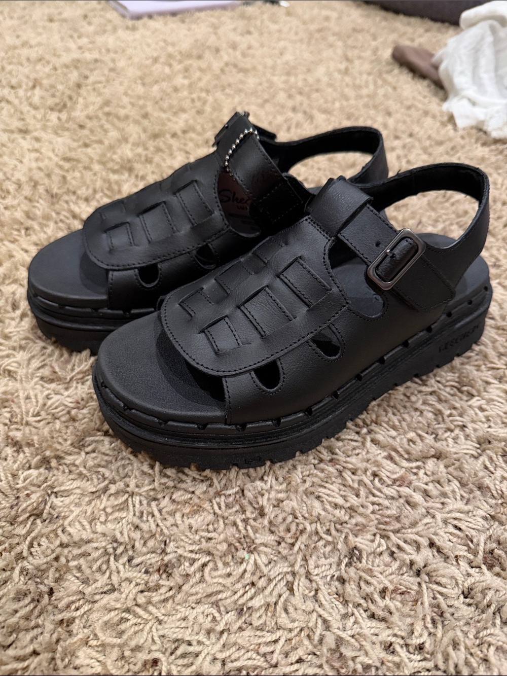 Skechers Jammers Size 6 NWT Throwback Women's Sandals Chunky Platform Retro Bla